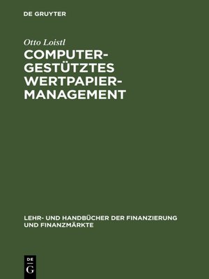 cover image of Computergestütztes Wertpapiermanagement